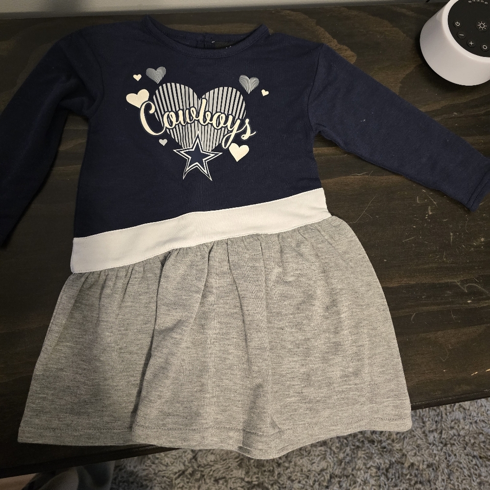 Dallas Cowboys 18m Dress Navy and Gray Long Sleeve Dress